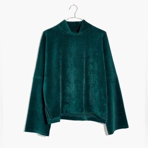 Madewell Texture & Thread Velour Corduroy Mockneck Top, Size M